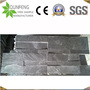 China 18X35CM Black Stacked Stone Slate Wall Brick